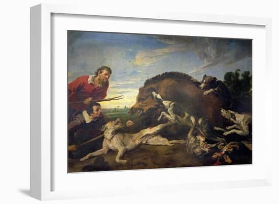 The Wild Boar Hunt, c.1640-Frans Snyders Or Snijders-Framed Giclee Print