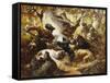 The Wild Boar Hunt-Ferdinand Wagner-Framed Stretched Canvas