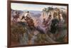 The Wild Horse Hunters-Charles Marion Russell-Framed Art Print