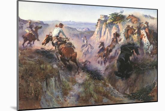 The Wild Horse Hunters-Charles Marion Russell-Mounted Art Print