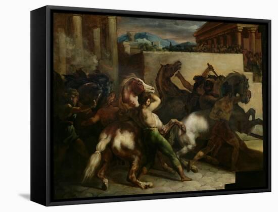 The Wild Horse Race at Rome, c.1817-Théodore Géricault-Framed Stretched Canvas
