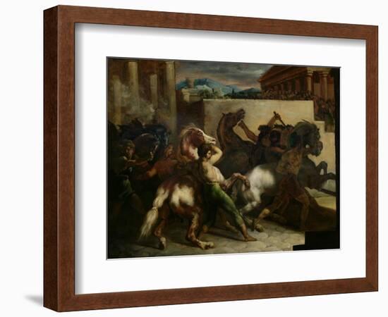 The Wild Horse Race at Rome, c.1817-Théodore Géricault-Framed Giclee Print