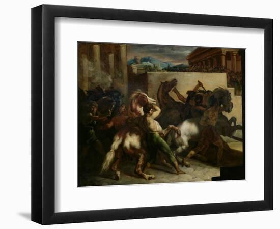 The Wild Horse Race at Rome, c.1817-Théodore Géricault-Framed Giclee Print