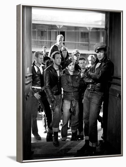 The Wild One, Jerry Paris, Alvy Moore, Marlon Brando, 1954-null-Framed Photo