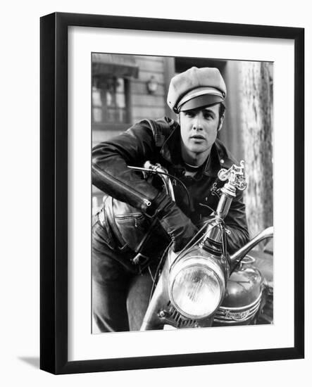 The Wild One, Marlon Brando, 1954, Leather Jacket-null-Framed Premium Photographic Print