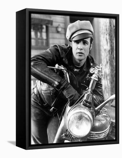 The Wild One, Marlon Brando, 1954, Leather Jacket-null-Framed Stretched Canvas