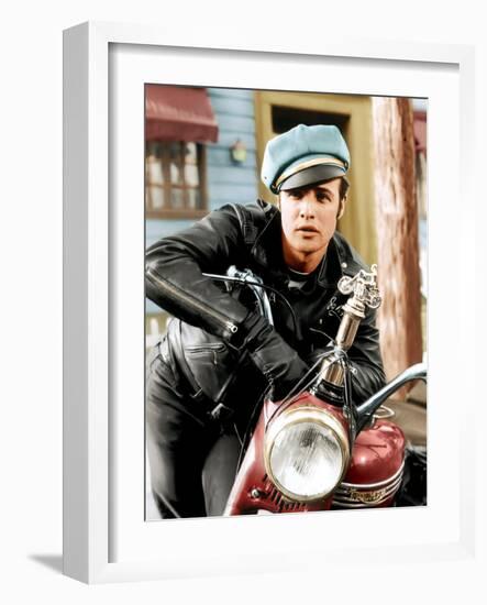 The Wild One, Marlon Brando, 1954-null-Framed Photo