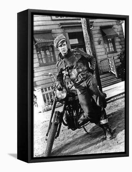 The Wild One, Marlon Brando-null-Framed Stretched Canvas