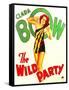 THE WILD PARTY, Clara Bow on window card, 1929.-null-Framed Stretched Canvas