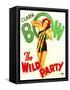 THE WILD PARTY, Clara Bow on window card, 1929.-null-Framed Stretched Canvas
