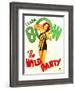 THE WILD PARTY, Clara Bow on window card, 1929.-null-Framed Art Print