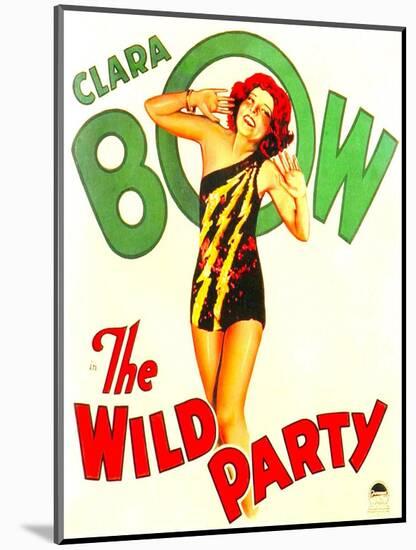 THE WILD PARTY, Clara Bow on window card, 1929.-null-Mounted Art Print