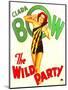 THE WILD PARTY, Clara Bow on window card, 1929.-null-Mounted Art Print