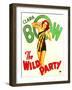 THE WILD PARTY, Clara Bow on window card, 1929.-null-Framed Art Print