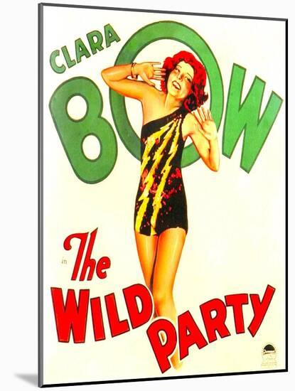 THE WILD PARTY, Clara Bow on window card, 1929.-null-Mounted Art Print