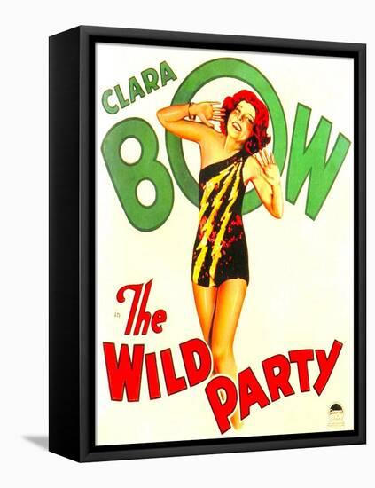 THE WILD PARTY, Clara Bow on window card, 1929.-null-Framed Stretched Canvas
