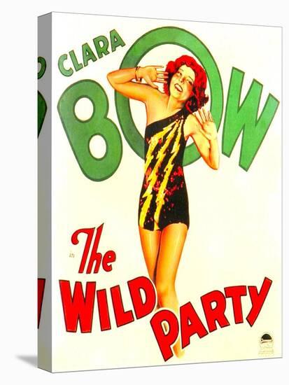 THE WILD PARTY, Clara Bow on window card, 1929.-null-Stretched Canvas