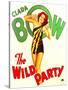 THE WILD PARTY, Clara Bow on window card, 1929.-null-Stretched Canvas