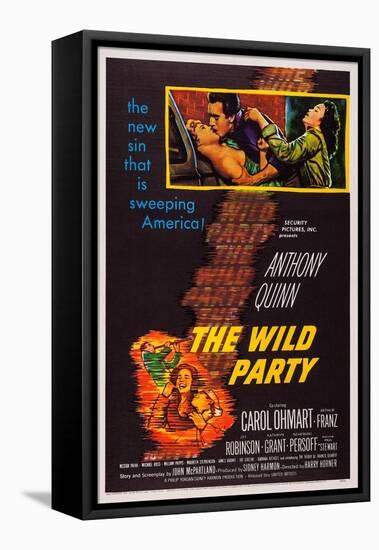 The Wild Party, Top, from Left: Carol Ohmart, Anthony Quinn, Kathryn Grant, 1956-null-Framed Stretched Canvas