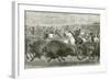 The Wild West at the Great American Exhibition - Hunting Bison and Wapiti Deer-null-Framed Giclee Print