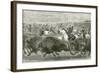 The Wild West at the Great American Exhibition - Hunting Bison and Wapiti Deer-null-Framed Giclee Print