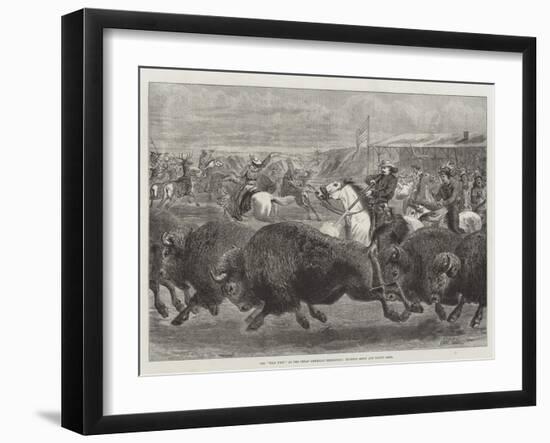 The Wild West at the Great American Exhibition, Hunting Bison and Wapiti Deer-Samuel John Carter-Framed Giclee Print