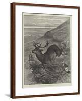 The Wild West of England, Unharbouring a Stag on Exmoor-Samuel John Carter-Framed Giclee Print