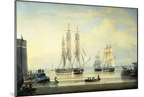 The 'William Lee' at the Mouth of the Humber Dock, Hull, or the Return of the 'William Lee', 1839-John Ward-Mounted Giclee Print