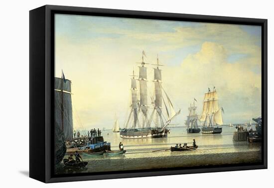 The 'William Lee' at the Mouth of the Humber Dock, Hull, or the Return of the 'William Lee', 1839-John Ward-Framed Stretched Canvas