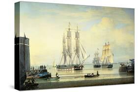 The 'William Lee' at the Mouth of the Humber Dock, Hull, or the Return of the 'William Lee', 1839-John Ward-Stretched Canvas