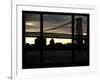 The Williamsburg Bridge at Night - Lower East Side of Manhattan - Brooklyn, New York, USA-Philippe Hugonnard-Framed Photographic Print