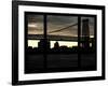 The Williamsburg Bridge at Night - Lower East Side of Manhattan - Brooklyn, New York, USA-Philippe Hugonnard-Framed Photographic Print