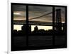 The Williamsburg Bridge at Night - Lower East Side of Manhattan - Brooklyn, New York, USA-Philippe Hugonnard-Framed Photographic Print