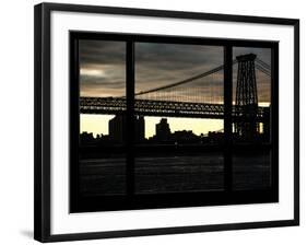 The Williamsburg Bridge at Night - Lower East Side of Manhattan - Brooklyn, New York, USA-Philippe Hugonnard-Framed Photographic Print