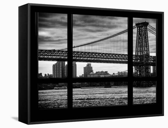 The Williamsburg Bridge at Nightfall - Lower East Side of Manhattan - Brooklyn - New York City, USA-Philippe Hugonnard-Framed Stretched Canvas