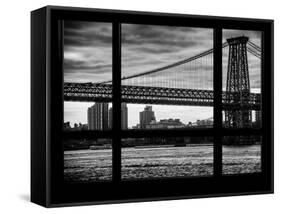 The Williamsburg Bridge at Nightfall - Lower East Side of Manhattan - Brooklyn - New York City, USA-Philippe Hugonnard-Framed Stretched Canvas
