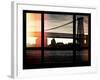 The Williamsburg Bridge at Nightfall - Lower East Side of Manhattan - Brooklyn, New York, USA-Philippe Hugonnard-Framed Photographic Print