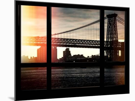 The Williamsburg Bridge at Nightfall - Lower East Side of Manhattan - Brooklyn, New York, USA-Philippe Hugonnard-Mounted Photographic Print