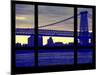 The Williamsburg Bridge at Nightfall - Lower East Side of Manhattan - Brooklyn, New York, USA-Philippe Hugonnard-Mounted Photographic Print