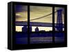 The Williamsburg Bridge at Nightfall - Lower East Side of Manhattan - Brooklyn, New York, USA-Philippe Hugonnard-Framed Stretched Canvas