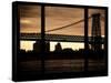 The Williamsburg Bridge at Nightfall - Lower East Side of Manhattan - Brooklyn, New York, USA-Philippe Hugonnard-Stretched Canvas