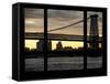 The Williamsburg Bridge at Nightfall - Lower East Side of Manhattan - Brooklyn, New York, USA-Philippe Hugonnard-Framed Stretched Canvas