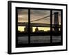 The Williamsburg Bridge at Nightfall - Lower East Side of Manhattan - Brooklyn, New York, USA-Philippe Hugonnard-Framed Photographic Print