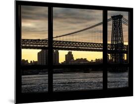 The Williamsburg Bridge at Nightfall - Lower East Side of Manhattan - Brooklyn, New York, USA-Philippe Hugonnard-Mounted Photographic Print