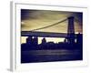 The Williamsburg Bridge at Nightfall - Lower East Side of Manhattan - New York City-Philippe Hugonnard-Framed Photographic Print