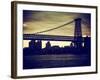 The Williamsburg Bridge at Nightfall - Lower East Side of Manhattan - New York City-Philippe Hugonnard-Framed Photographic Print