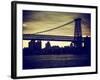 The Williamsburg Bridge at Nightfall - Lower East Side of Manhattan - New York City-Philippe Hugonnard-Framed Photographic Print