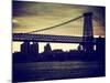 The Williamsburg Bridge at Nightfall - Lower East Side of Manhattan - New York City-Philippe Hugonnard-Mounted Photographic Print