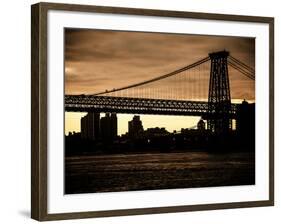 The Williamsburg Bridge at Nightfall - Lower East Side of Manhattan - New York City-Philippe Hugonnard-Framed Photographic Print