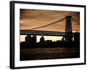 The Williamsburg Bridge at Nightfall - Lower East Side of Manhattan - New York City-Philippe Hugonnard-Framed Photographic Print